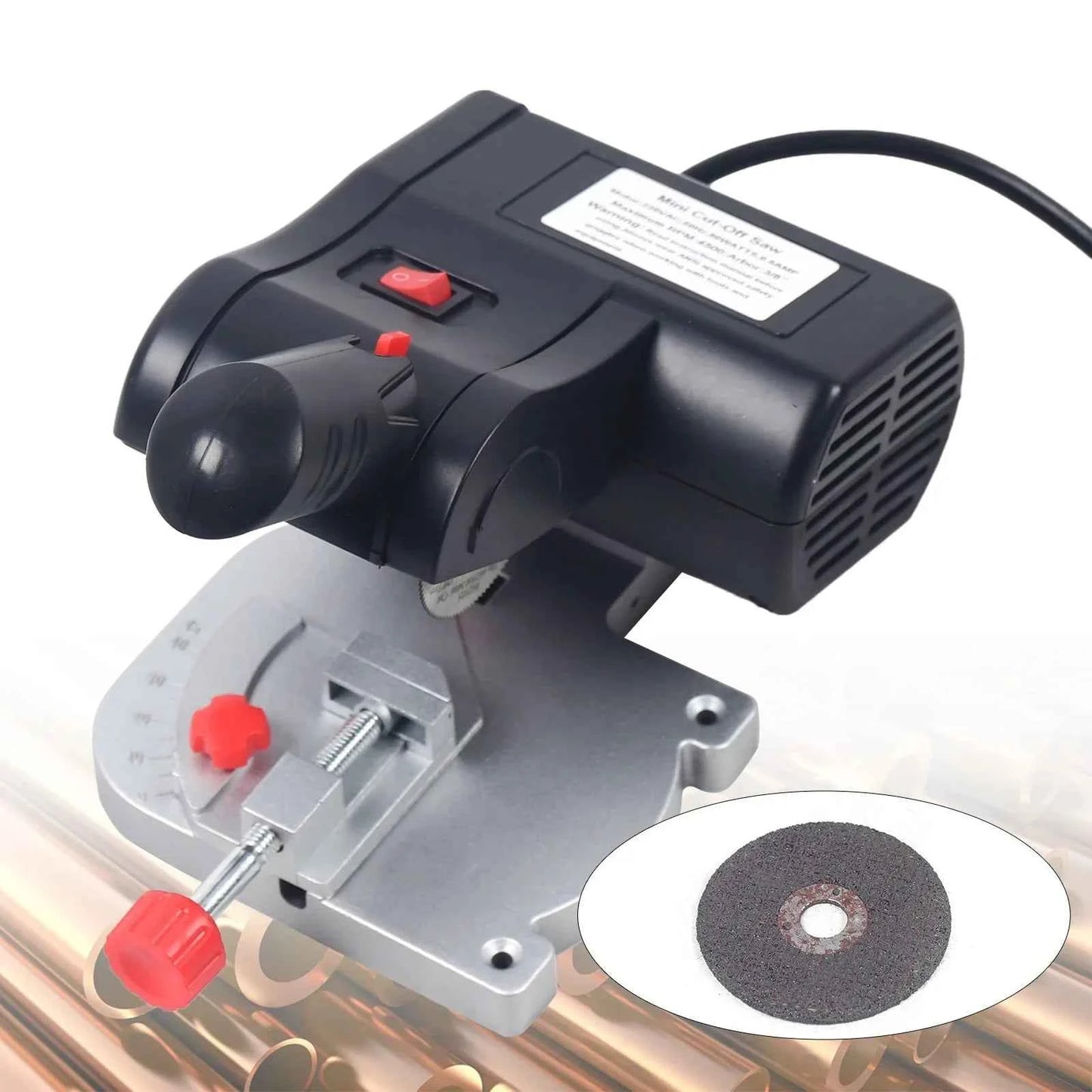Scie Sur Table électrique mini avec base grise rouge