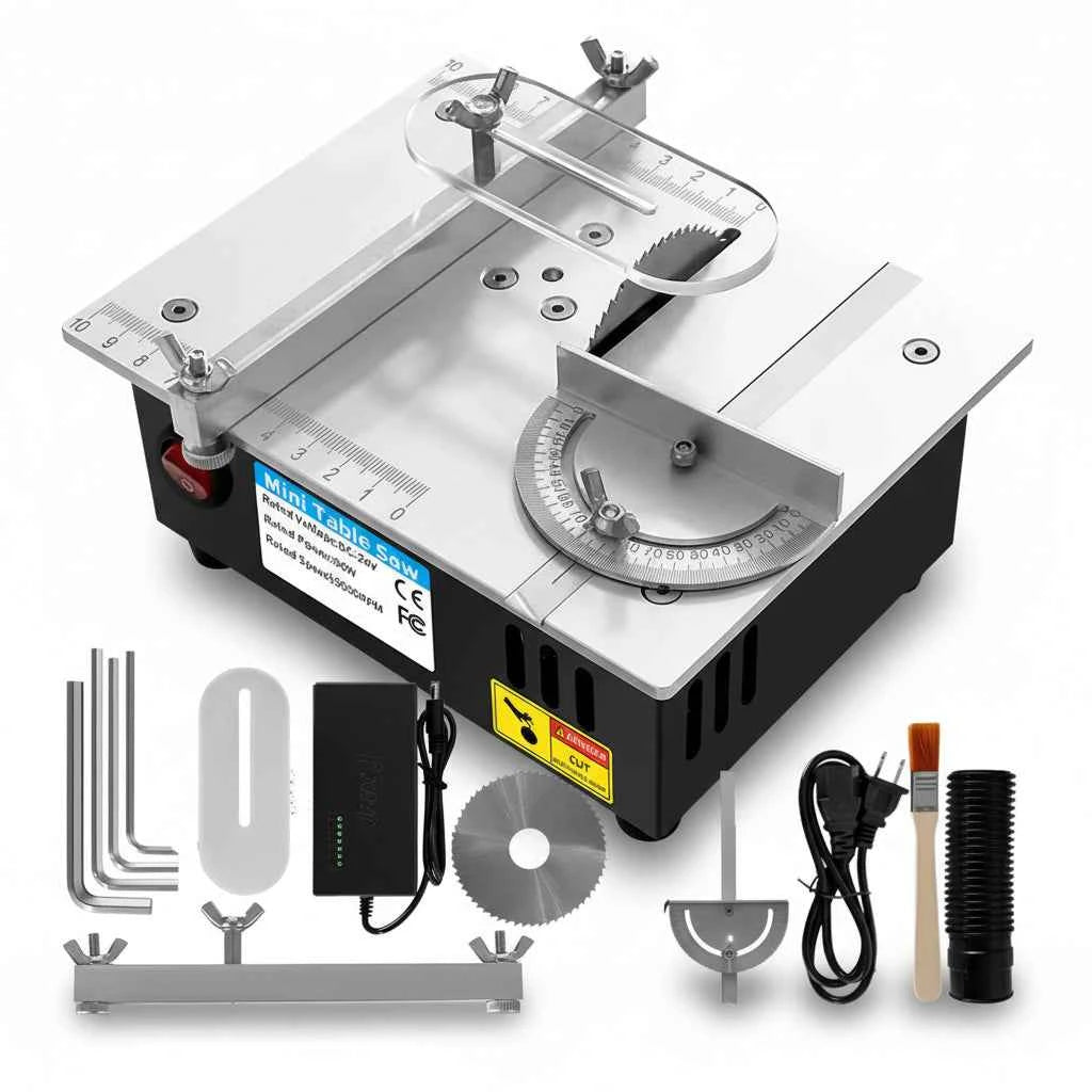 Scie Sur Table mini électrique en métal argenté