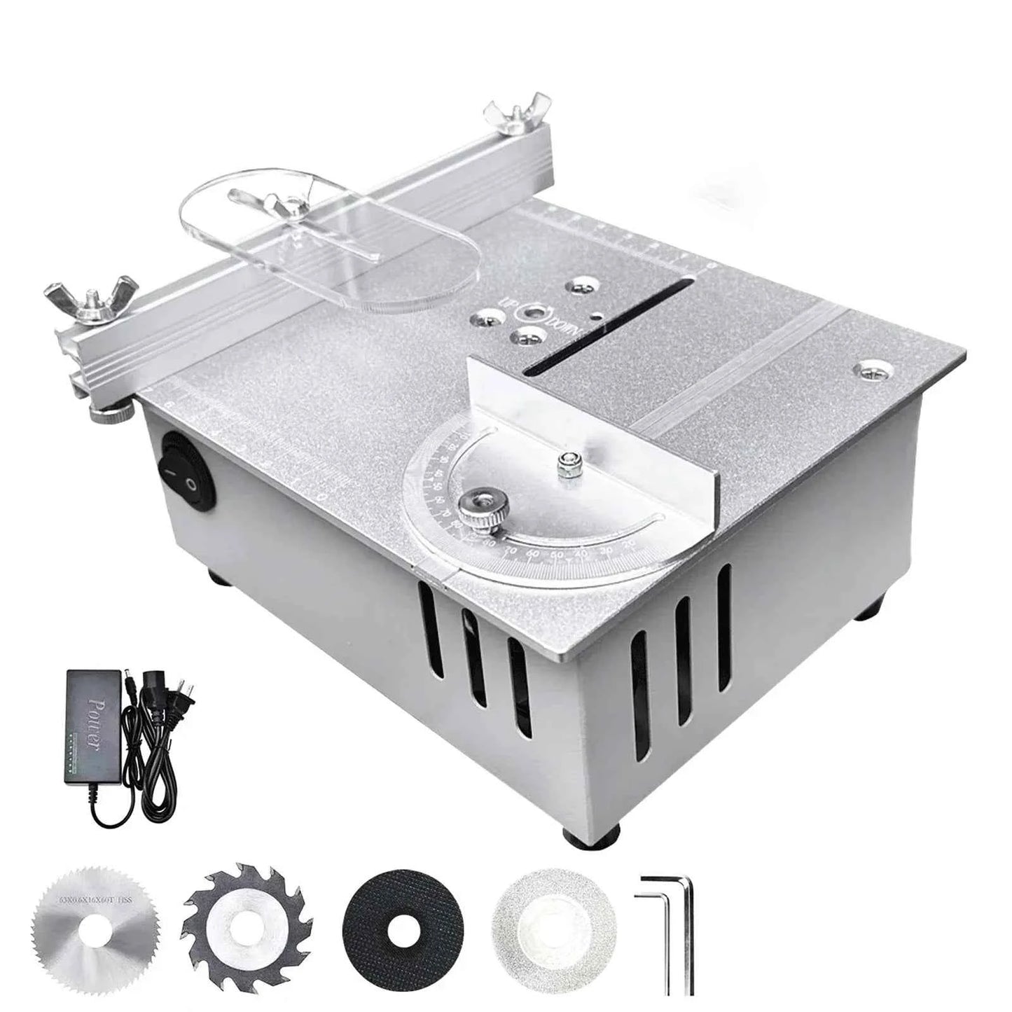 Scie Sur Table mini électrique en métal argenté