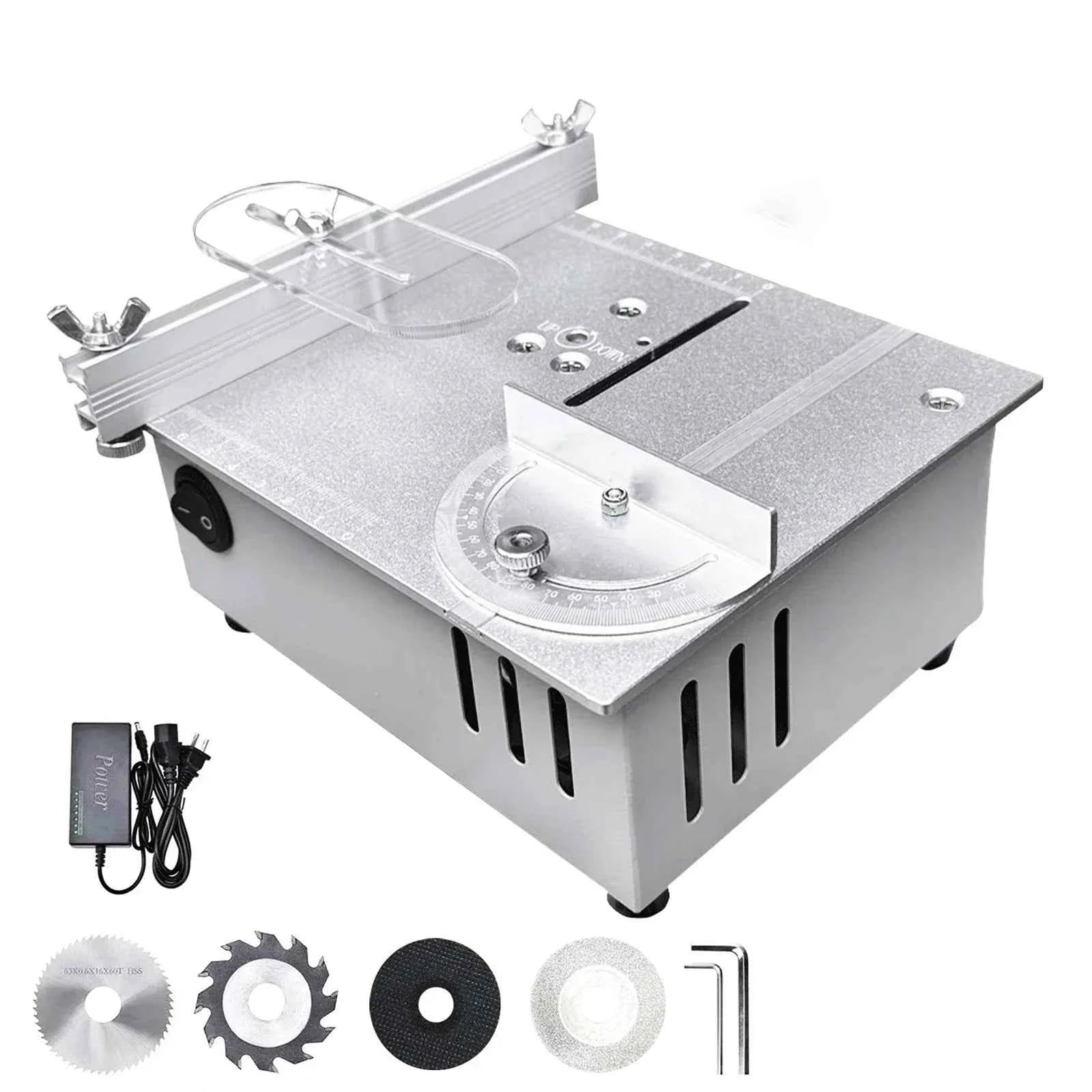 Scie Sur Table mini électrique en métal argenté