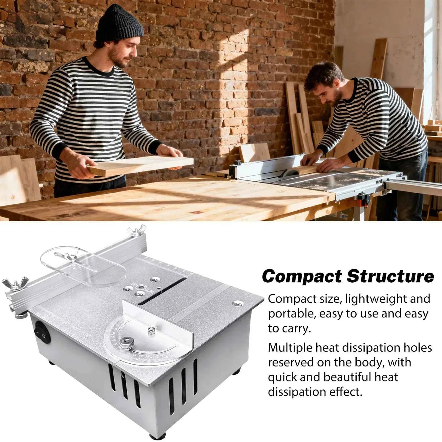Scie Sur Table mini électrique en métal argenté
