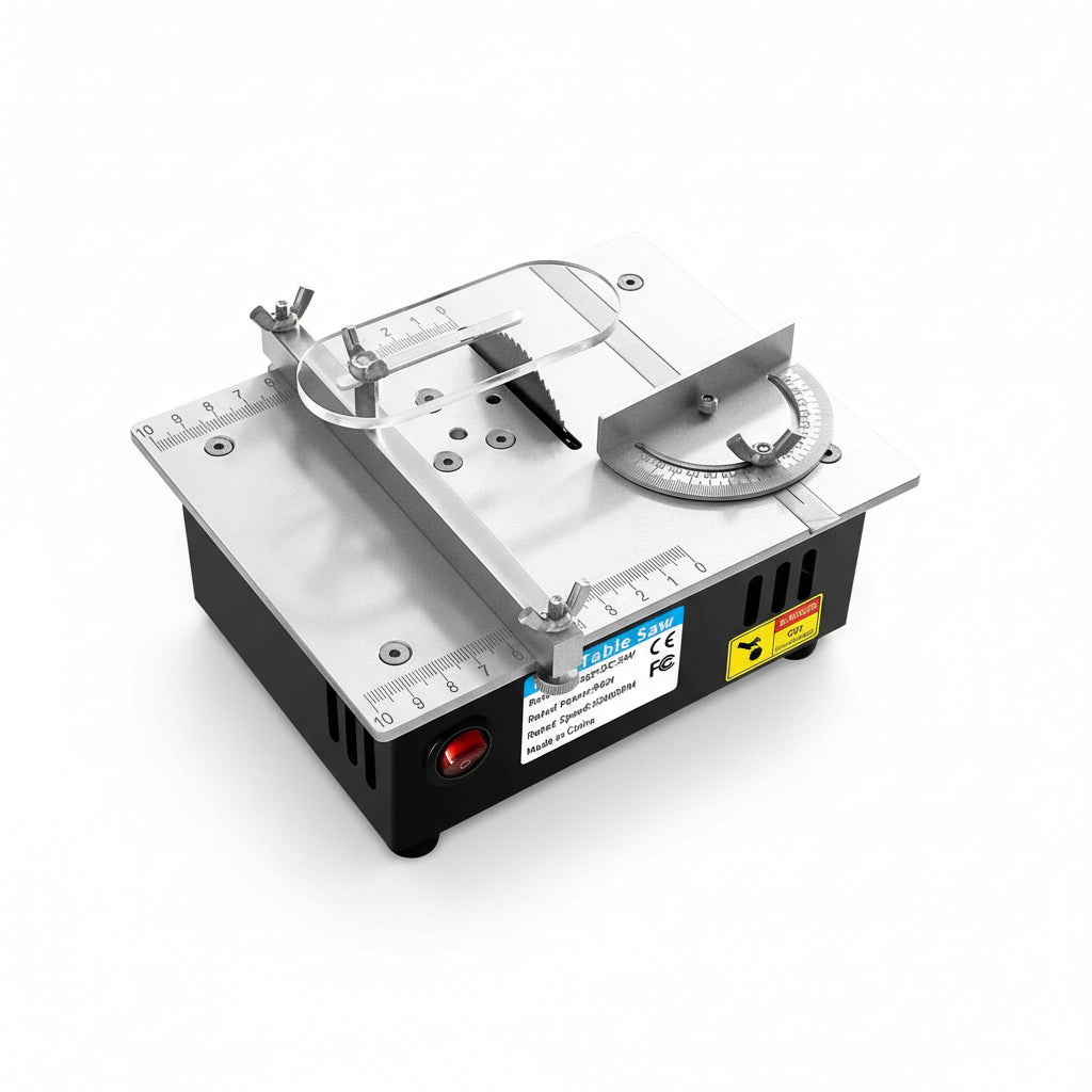 Scie Sur Table mini électrique en métal argenté