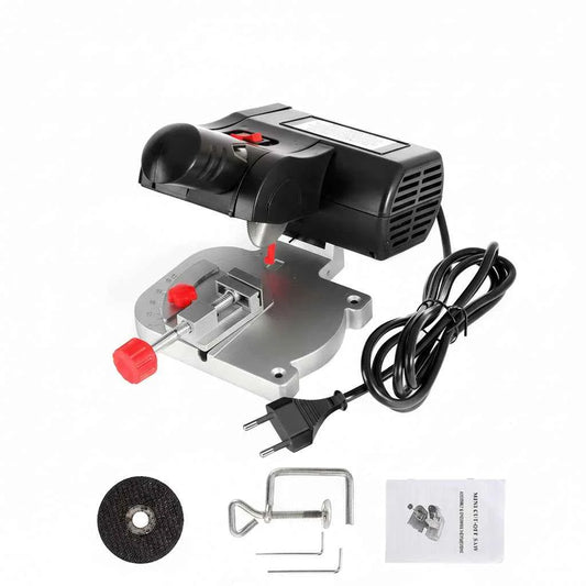 Scie À Onglet mini électrique noire à poignées rouges
