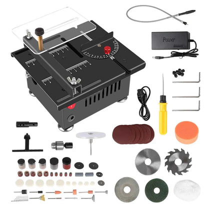 Scie Sur Table mini électrique noire avec guide rouge