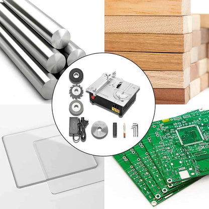 Scie Sur Table électrique mini en aluminium argenté