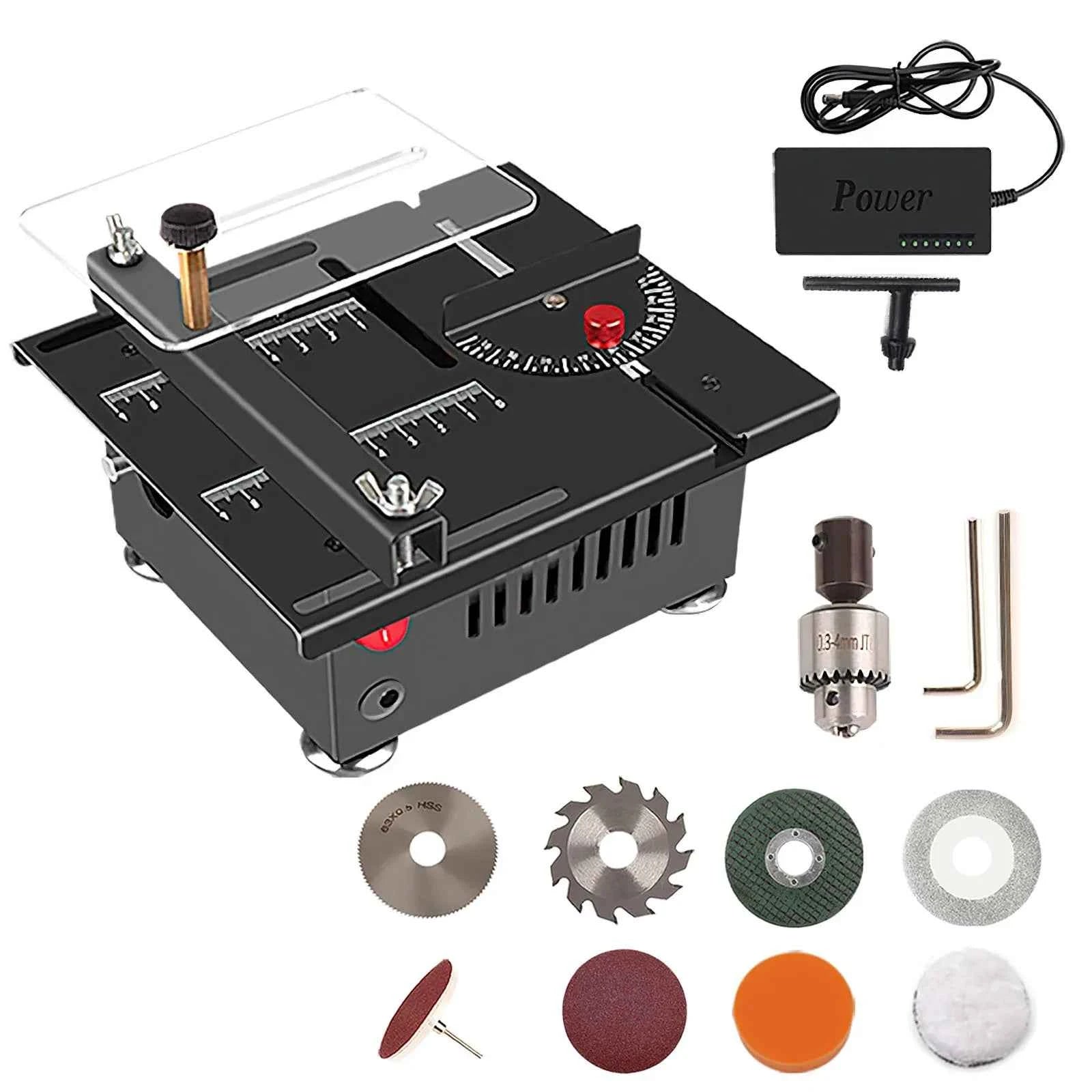 Scie Sur Table mini électrique en métal argenté