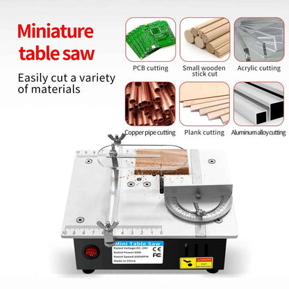 Scie Sur Table mini électrique en métal argenté