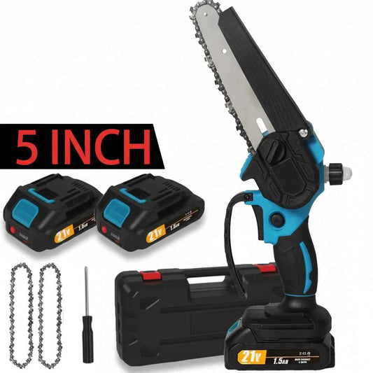 Scie À Chaîne sans fil mini bleu noir 6 pouces
