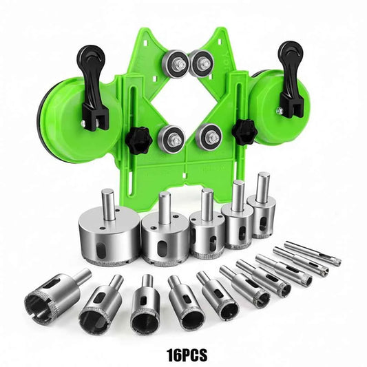Kit Scie Cloche pour carrelage vert à ventouses noires