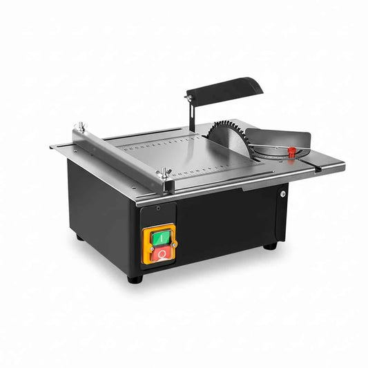 Scie Sur Table électrique noire inox avec guide