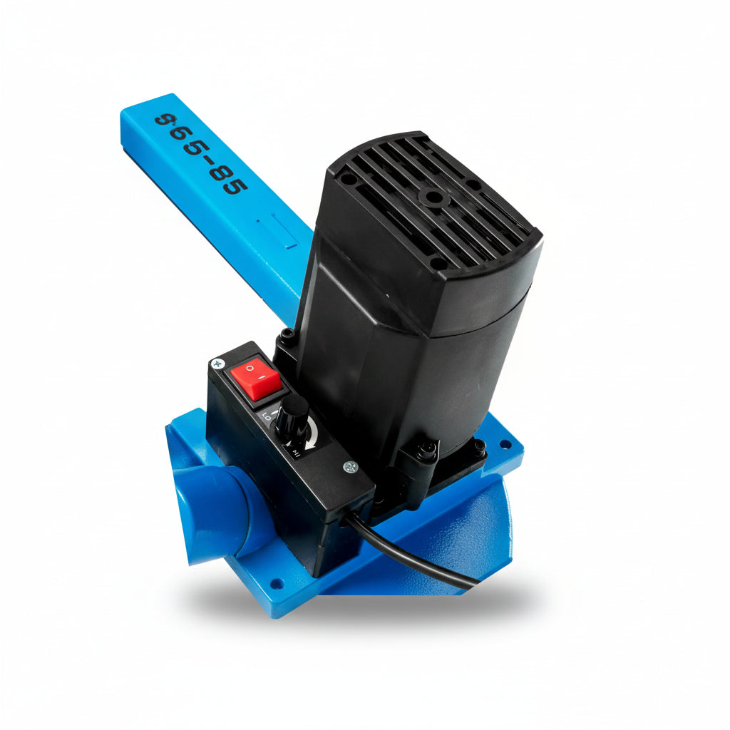 Scie À Ruban Métal électrique bleue avec étau noir