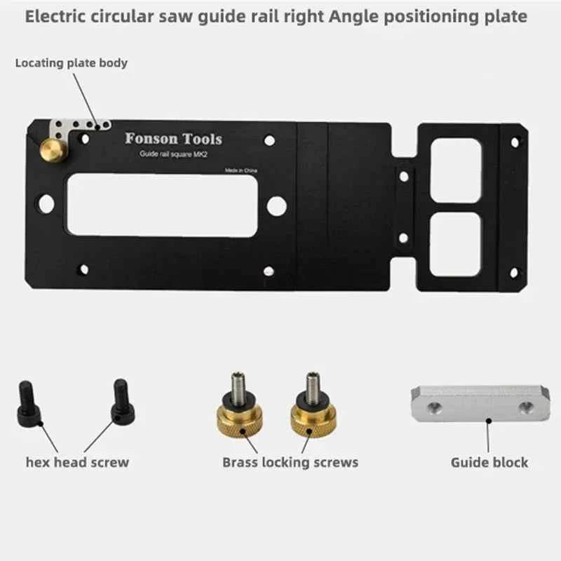 Guide De Scie avec plaque noire et rail bleu