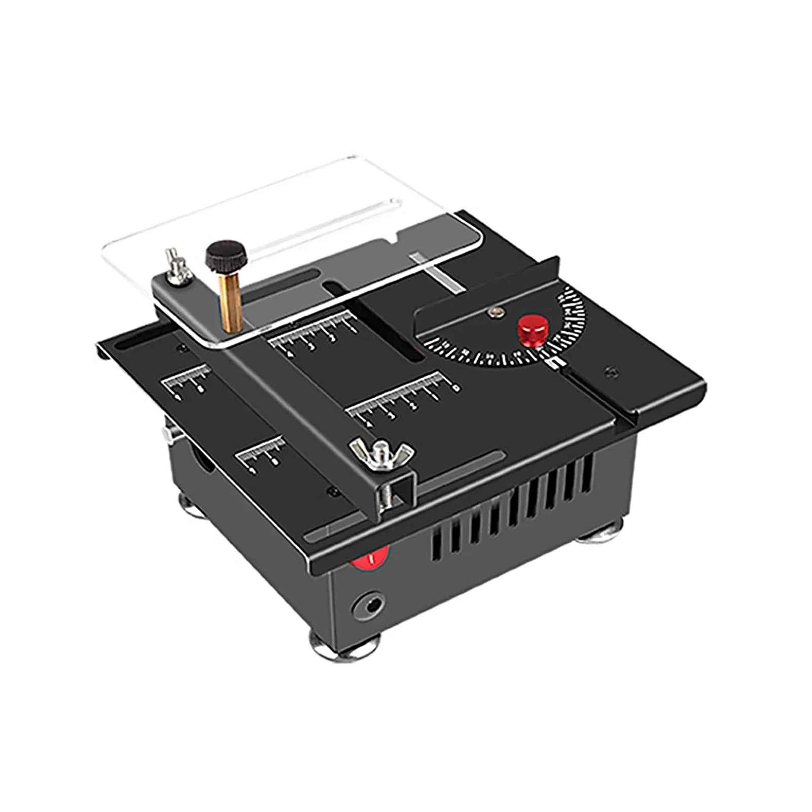 Scie Sur Table mini électrique noire avec guide rouge