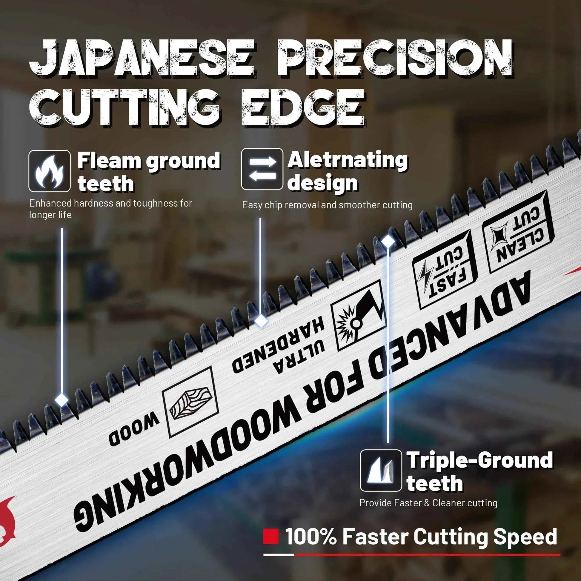 Lame De Scie Sabre à bois argent denture japonaise