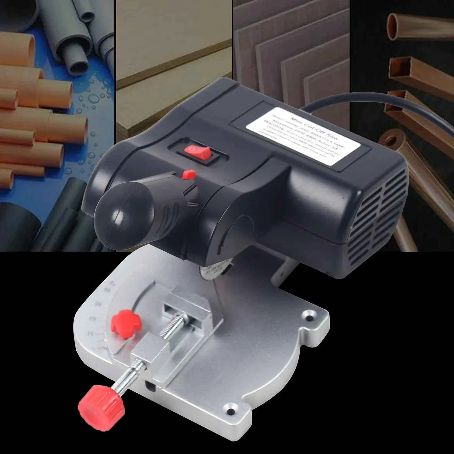 Scie Sur Table électrique mini avec base grise rouge