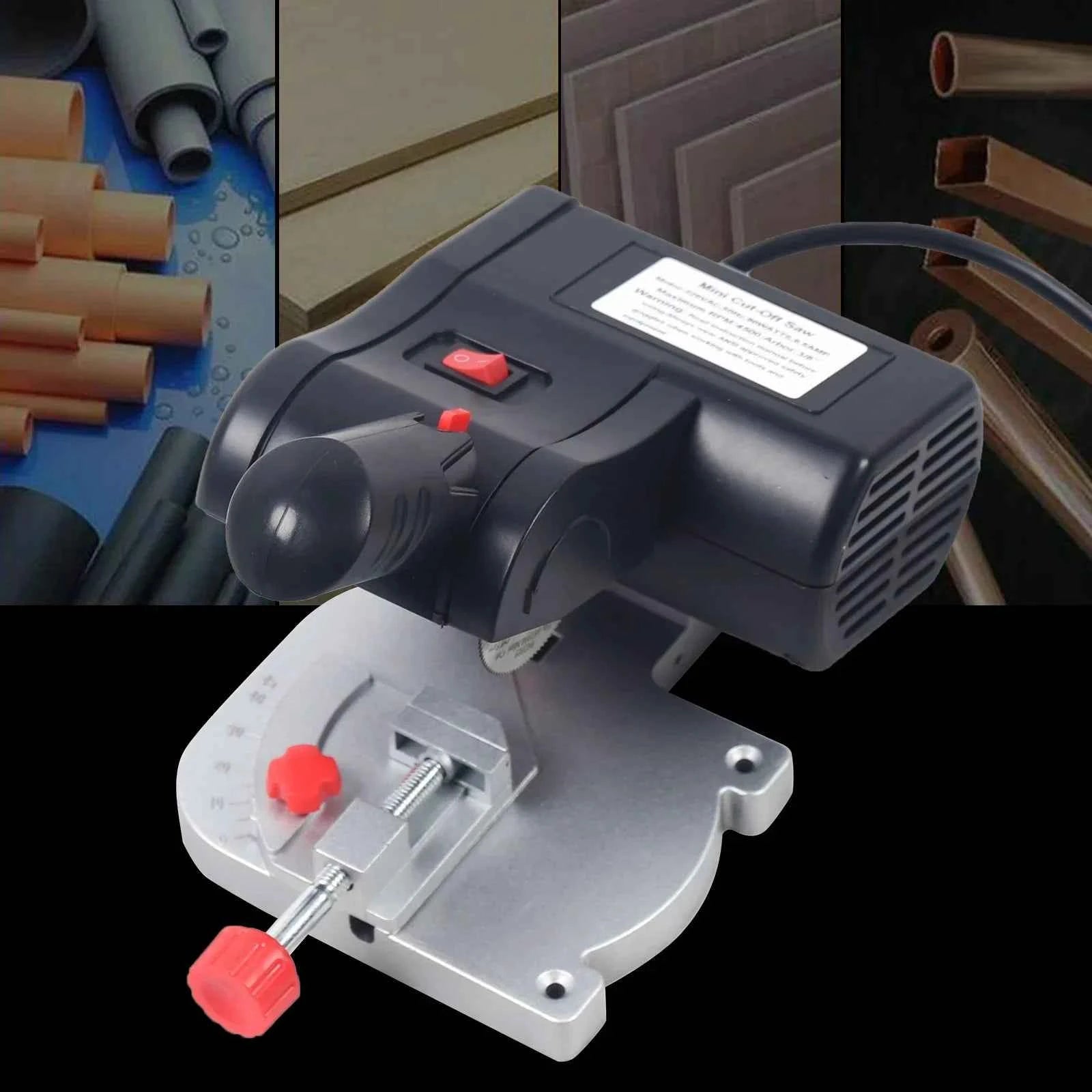 Scie Sur Table électrique mini avec base grise rouge