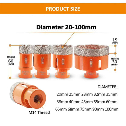 Kit Scie Cloche pour carrelage orange diamantée