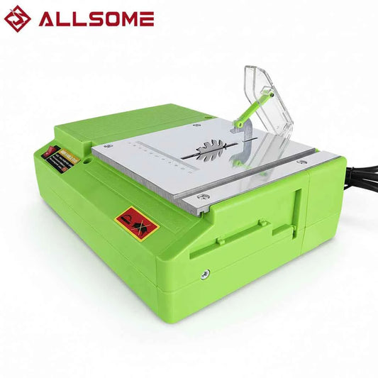 Scie Sur Table électrique mini verte avec capot transparent