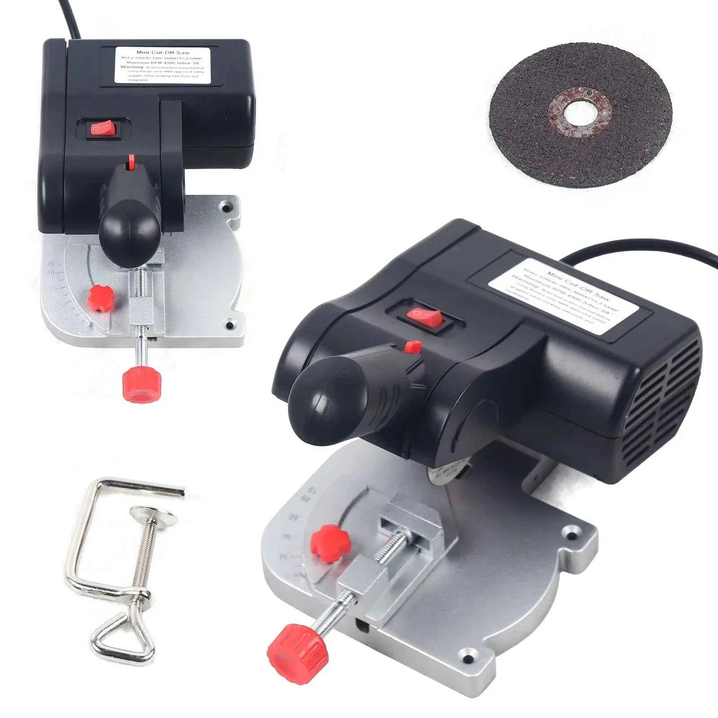 Scie Sur Table électrique mini avec base grise rouge