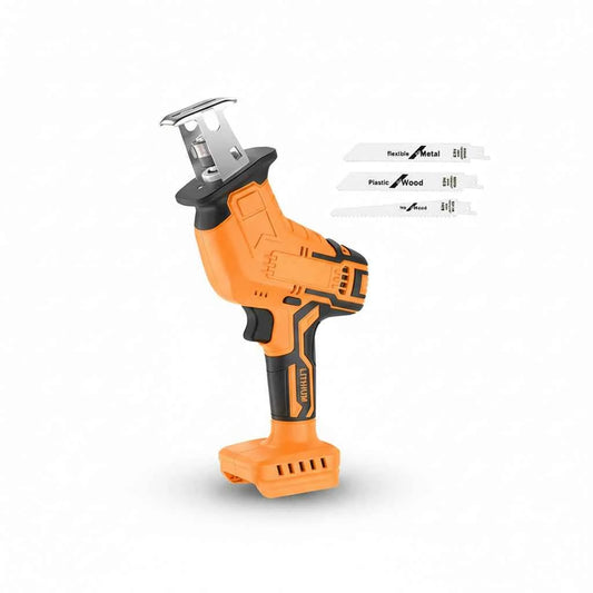 Scie sabre sans fil orange et noire portative