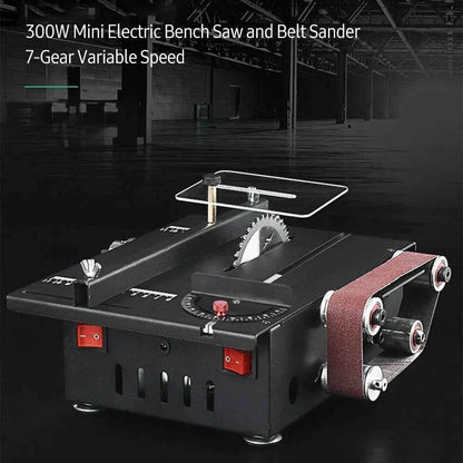 Scie Sur Table mini électrique noire avec bande rouge