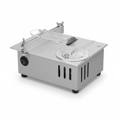 Scie Sur Table électrique mini argentée avec guide