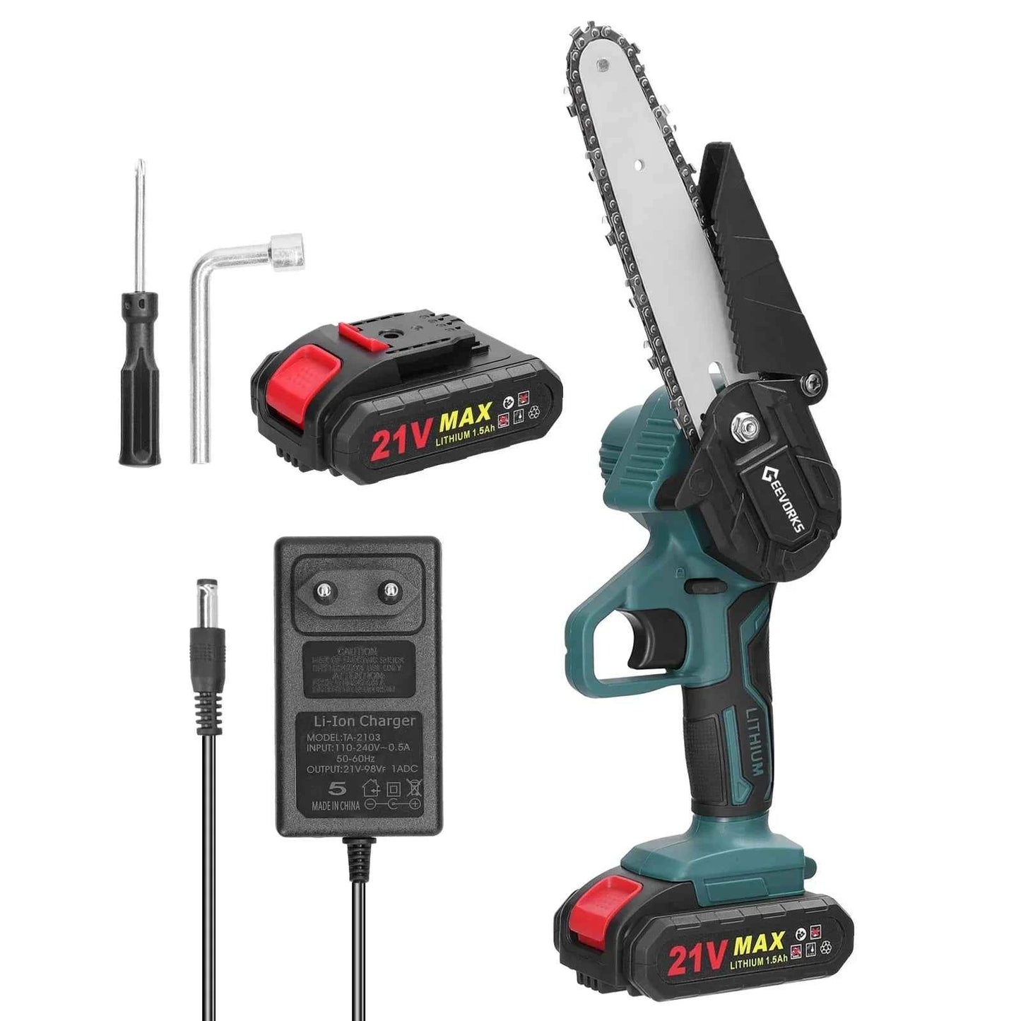 Scie À Chaîne sans fil mini en bleu noir