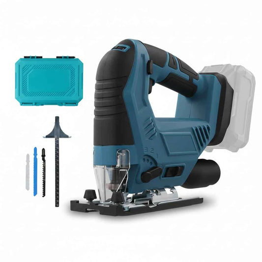 Scie Sauteuse sans fil portative bleue avec coffret