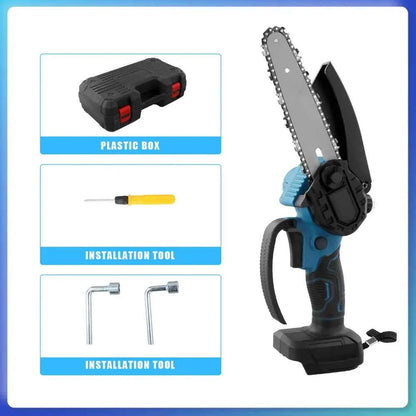 Scie À Chaîne sans fil mini bleue avec valise
