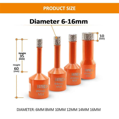 Kit Scie Cloche pour carrelage orange diamantée