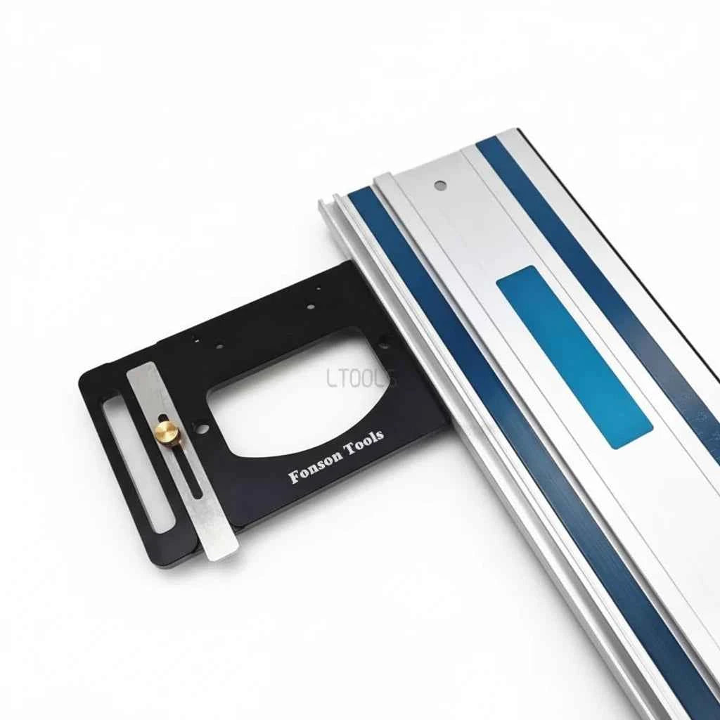 Guide De Scie avec plaque noire et rail bleu