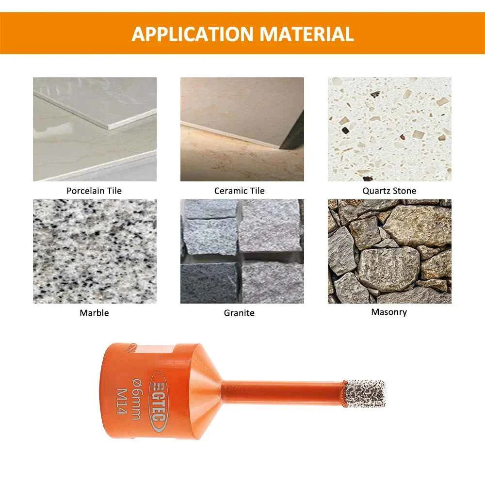Kit Scie Cloche pour carrelage orange diamantée