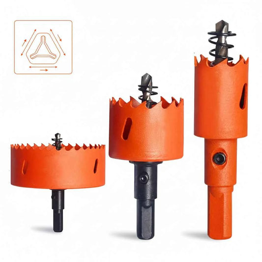 Scie Cloche à métaux orange avec foret central