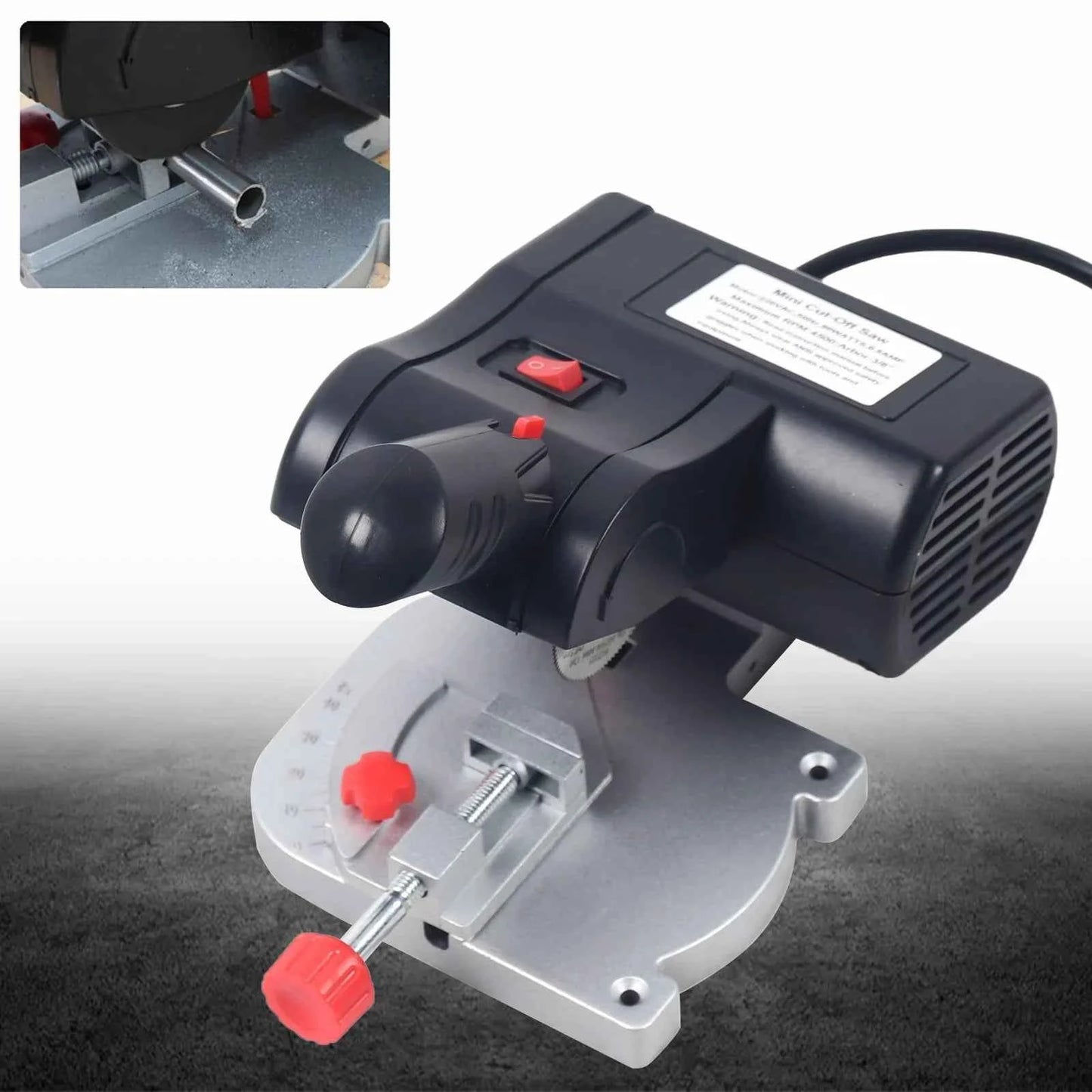 Scie Sur Table électrique mini avec base grise rouge