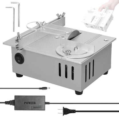 Scie Sur Table électrique mini argentée avec guide