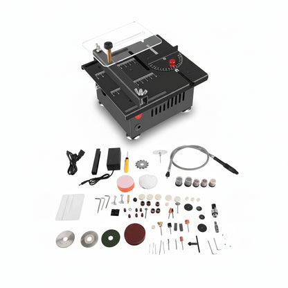 Scie Sur Table mini électrique noire avec guide rouge