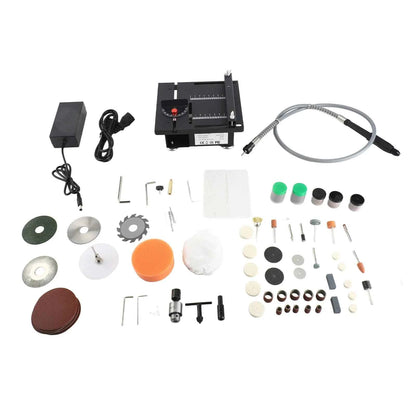 Scie Sur Table mini électrique noire avec guide rouge