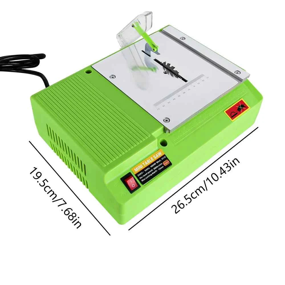 Scie Sur Table électrique mini verte avec capot transparent